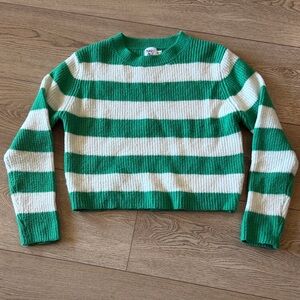 Princess Polly Emerald and Cream Striped Sweater